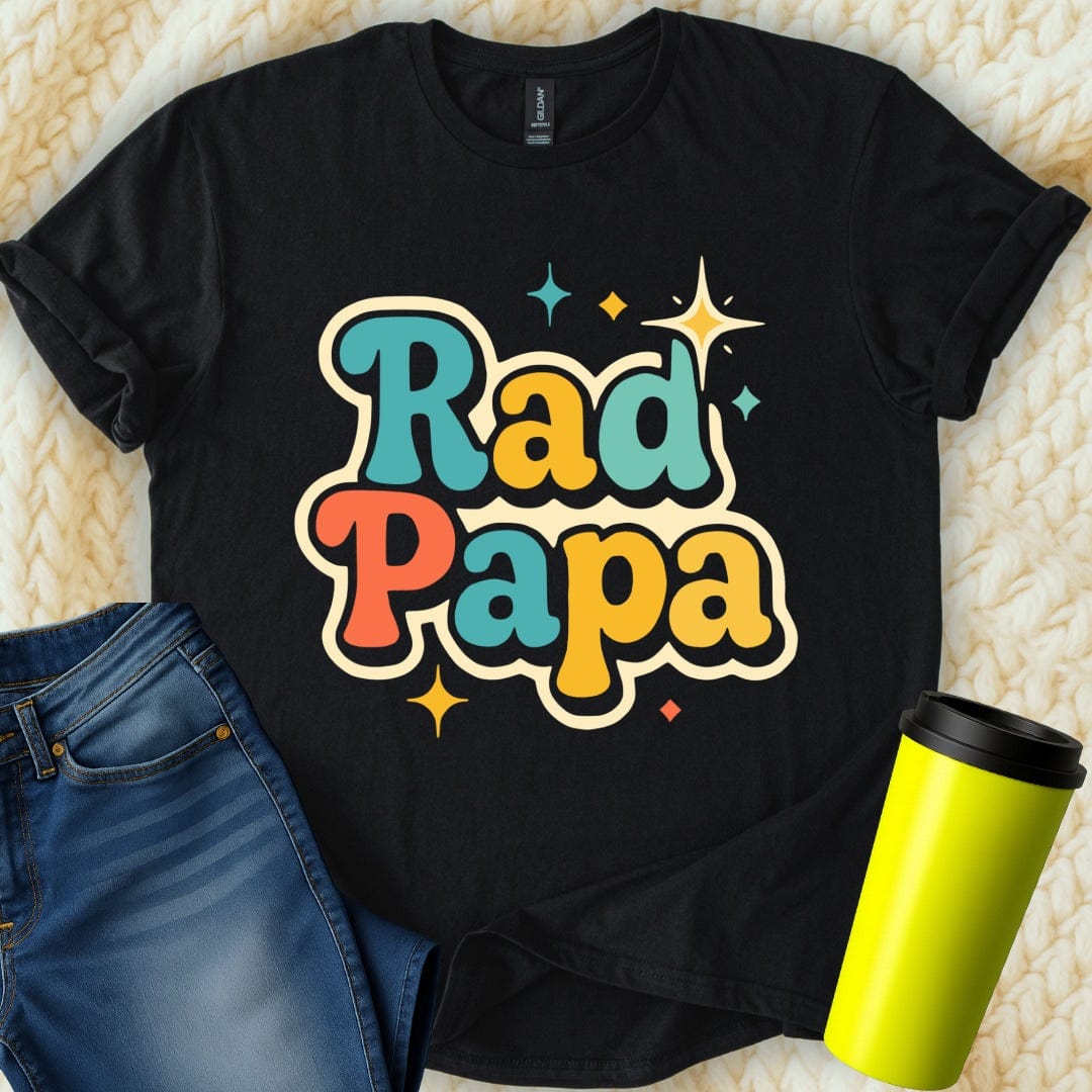 MyDesigns Physical Item Retro Style Rad Papa Colorful Design Graphic T-Shirt