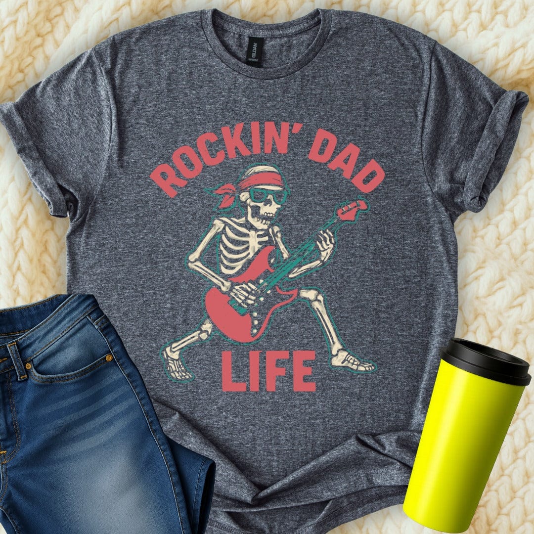 MyDesigns Physical Item Rockin' Dad Life Skeleton Guitarist T-Shirt