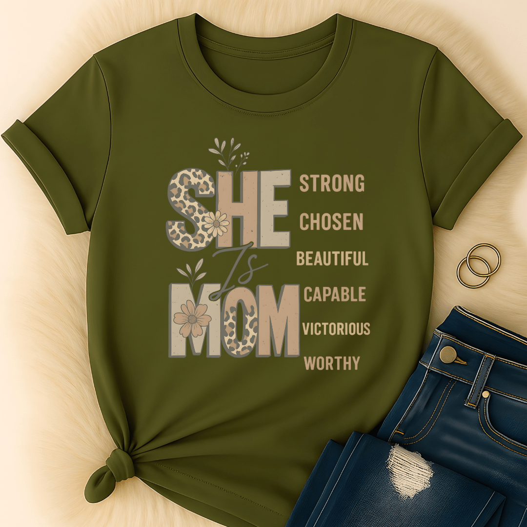 Printify T-Shirt She is Mom T-Shirt