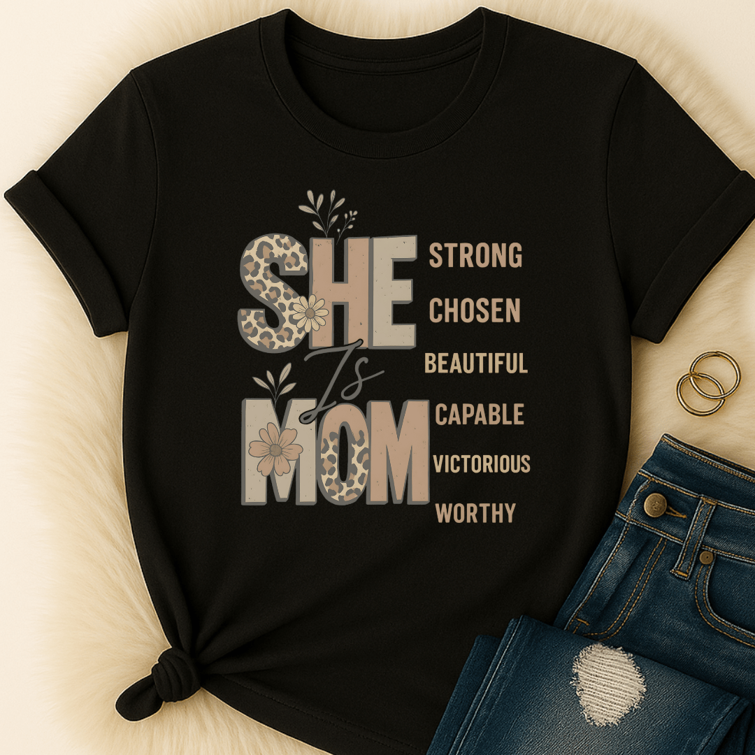 Printify T-Shirt She is Mom T-Shirt