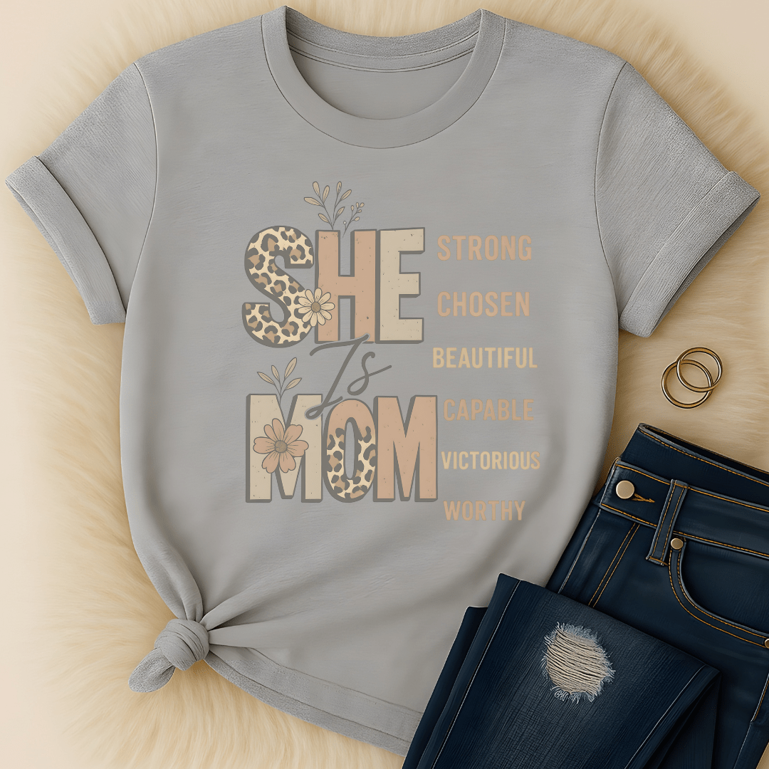 Printify T-Shirt She is Mom T-Shirt