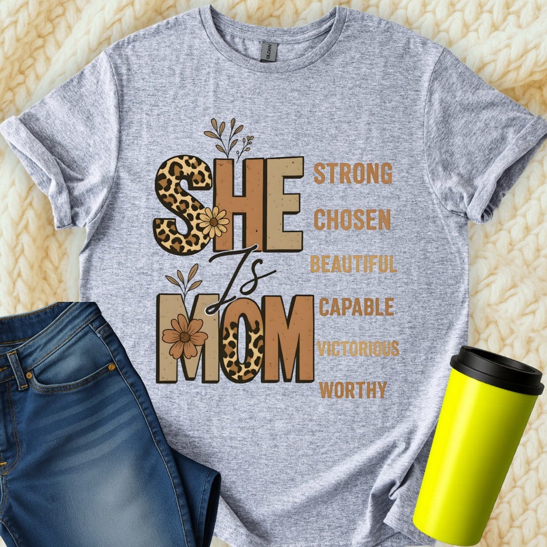 Printify T-Shirt Sport Grey / S She is Mom T-Shirt
