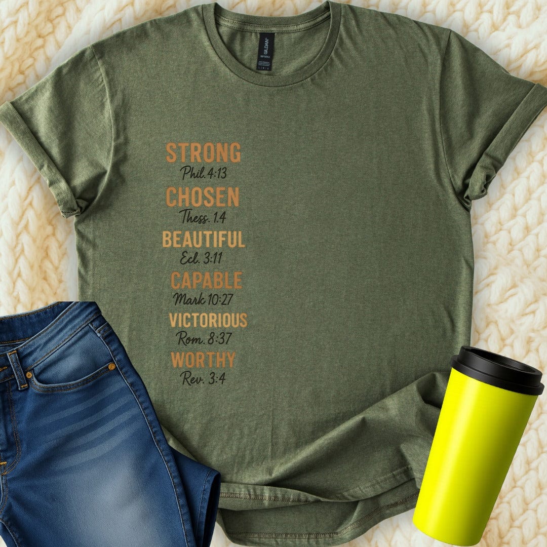 Printify T-Shirt Military Green / S She IS... T-Shirt