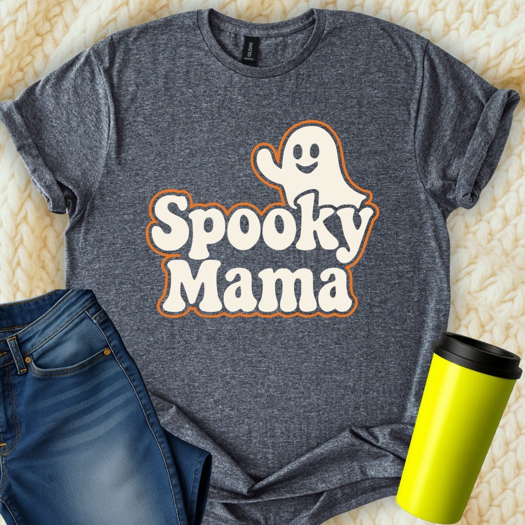 MyDesigns T-Shirt S / Dark Heather Spooky Mama Retro T-Shirt