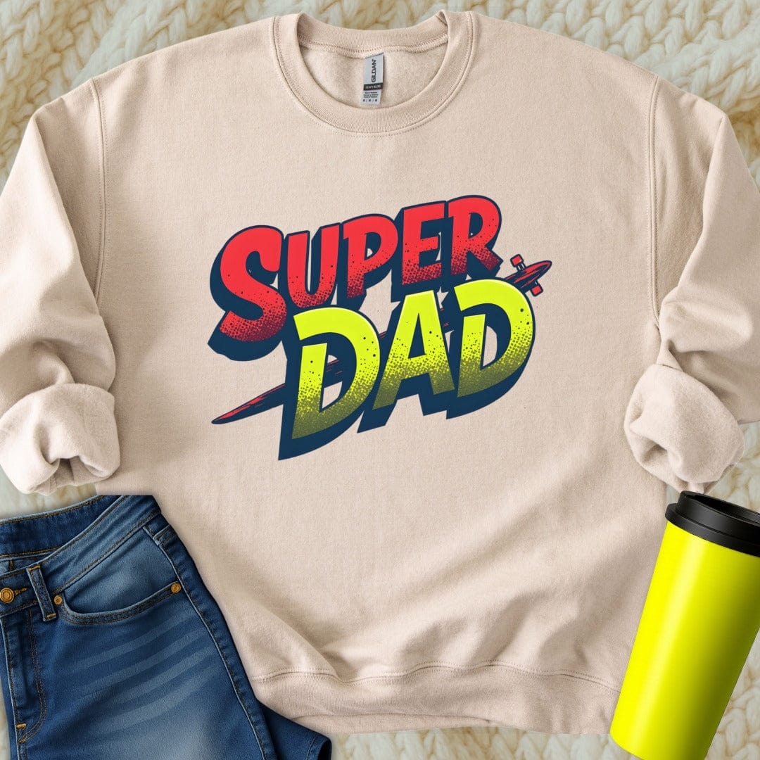 Printify Sweatshirt S / Sand Super Dad Sweatshirt