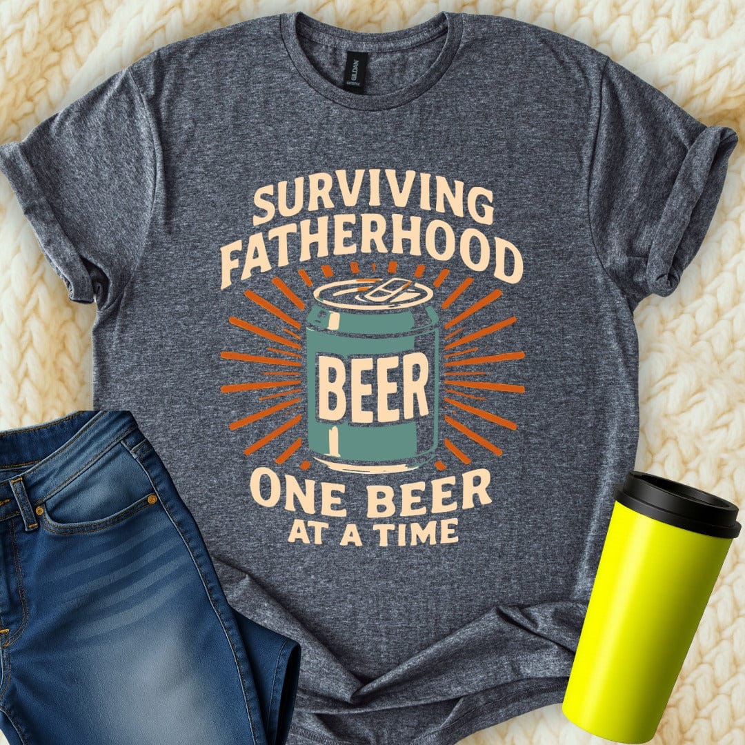 MyDesigns Physical Item Surviving Fatherhood One Beer At A Time T-Shirt