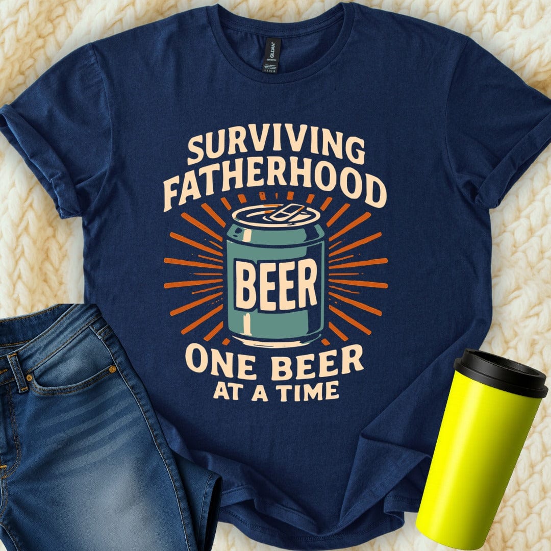 MyDesigns Physical Item Surviving Fatherhood One Beer At A Time T-Shirt