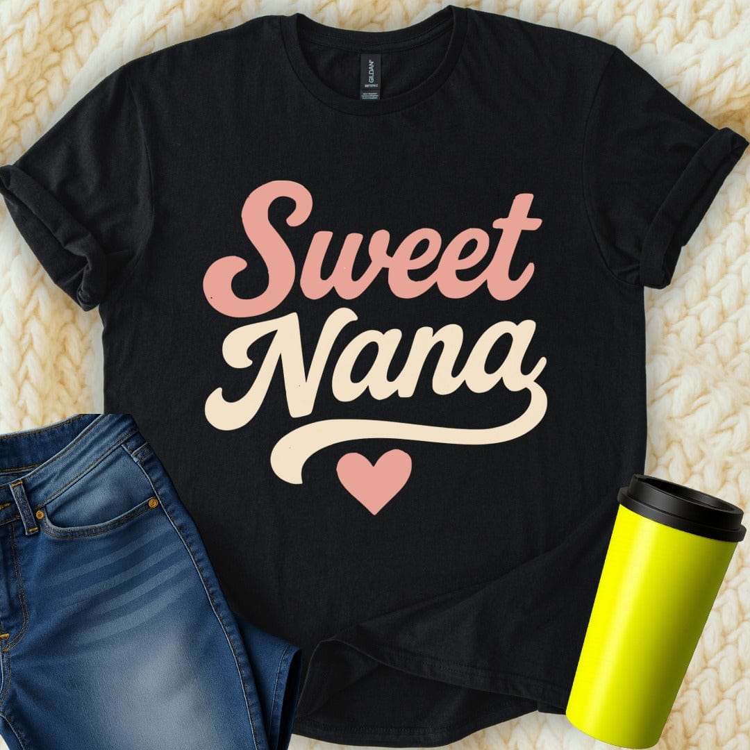 MyDesigns Physical Item Sweet Nana Heart Graphic Retro Style Women's T-Shirt
