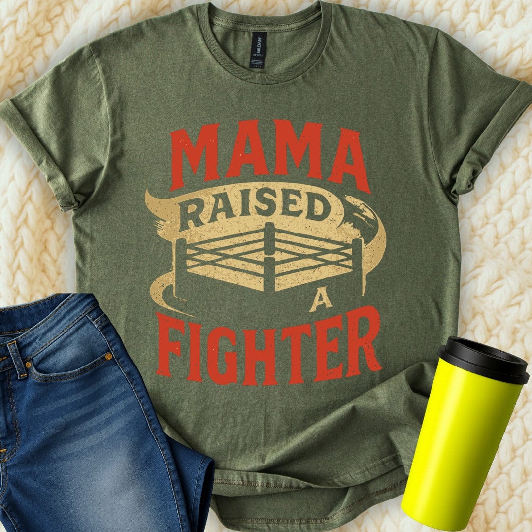 MyDesigns Physical Item Untitled Project - Mama Raised A Fighter Boxing Ring T-Shirt