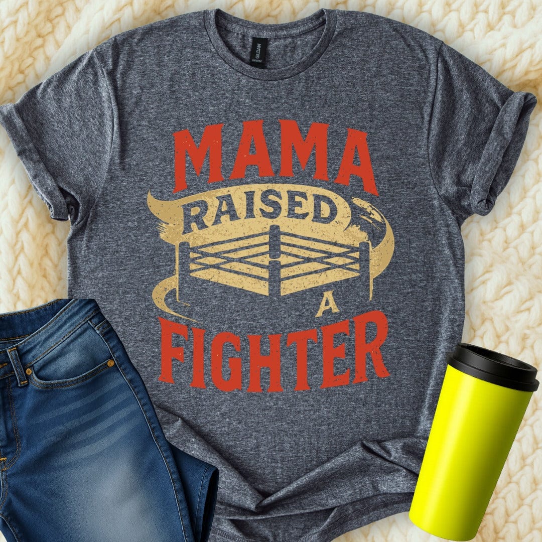 MyDesigns Physical Item Untitled Project - Mama Raised A Fighter Boxing Ring T-Shirt