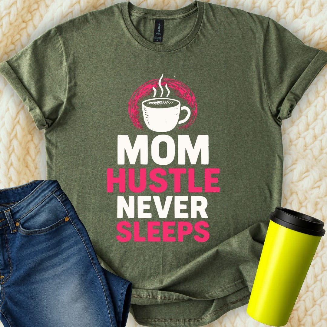 MyDesigns Physical Item Untitled Project - Mom Hustle Never Sleeps Coffee T-Shirt