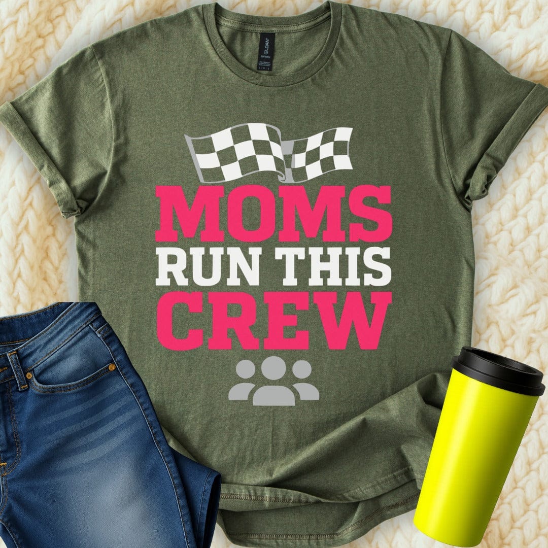MyDesigns Physical Item Untitled Project - Moms Run This Crew Design Graphic T-Shirt