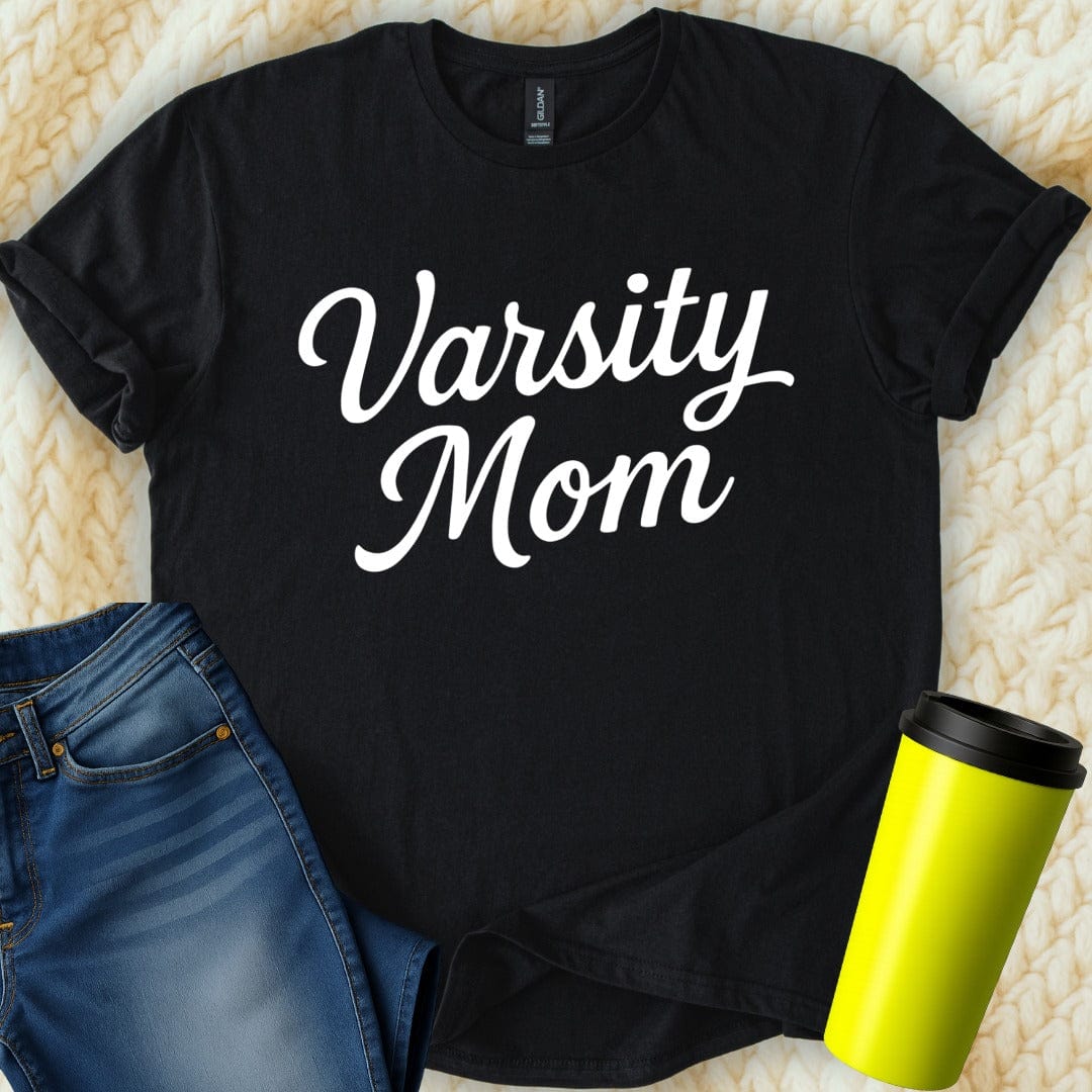 MyDesigns T-Shirt Varsity Mom Graphic Design Novelty Slogan Stylish T-Shirt