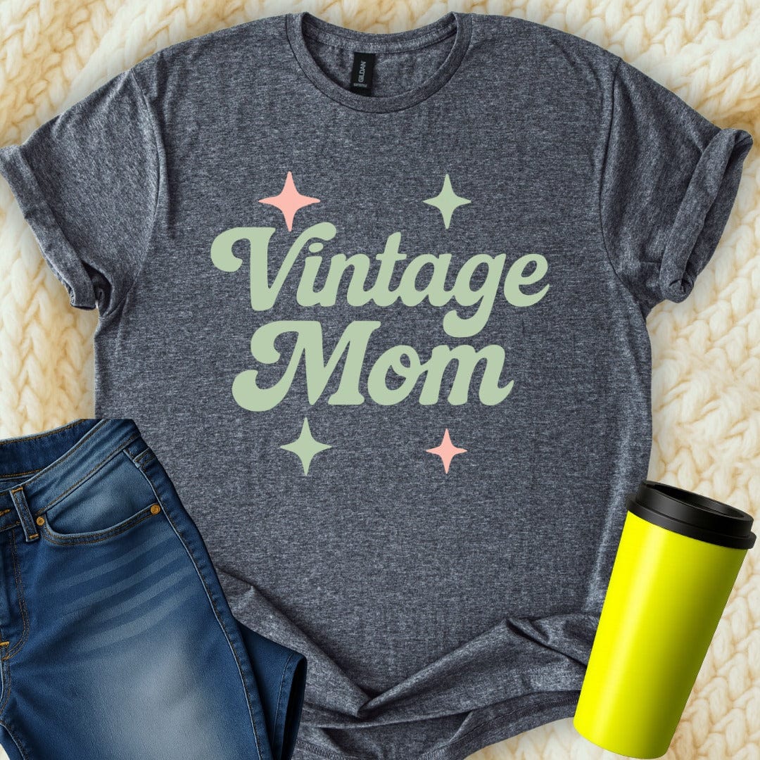 MyDesigns T-Shirt Vintage Mom Design With Stars Retro Theme Premium T-Shirt