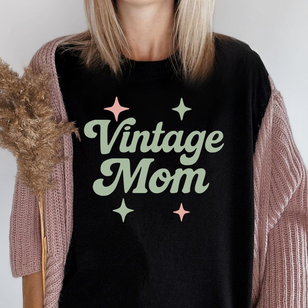 MyDesigns T-Shirt Vintage Mom Design With Stars Retro Theme Premium T-Shirt