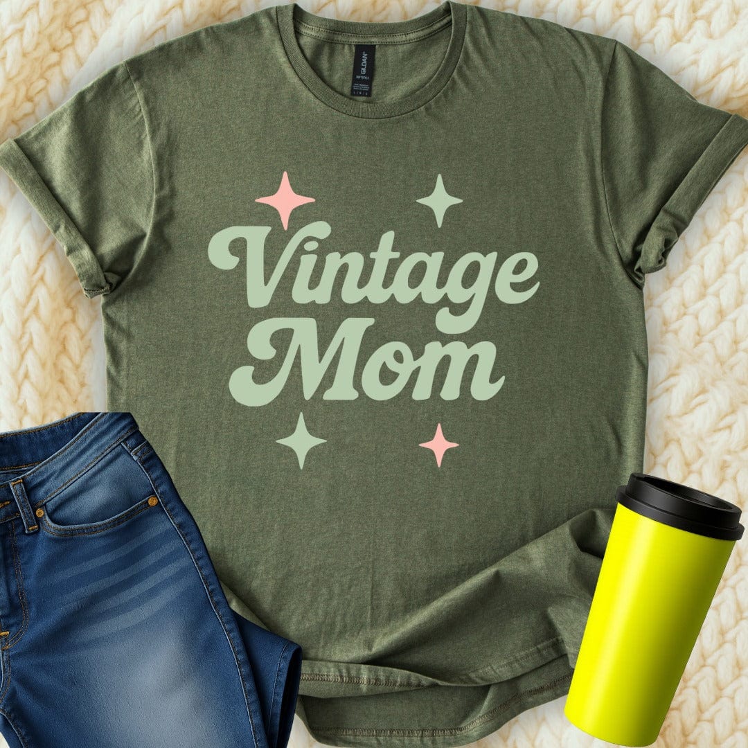 MyDesigns T-Shirt Vintage Mom Design With Stars Retro Theme Premium T-Shirt