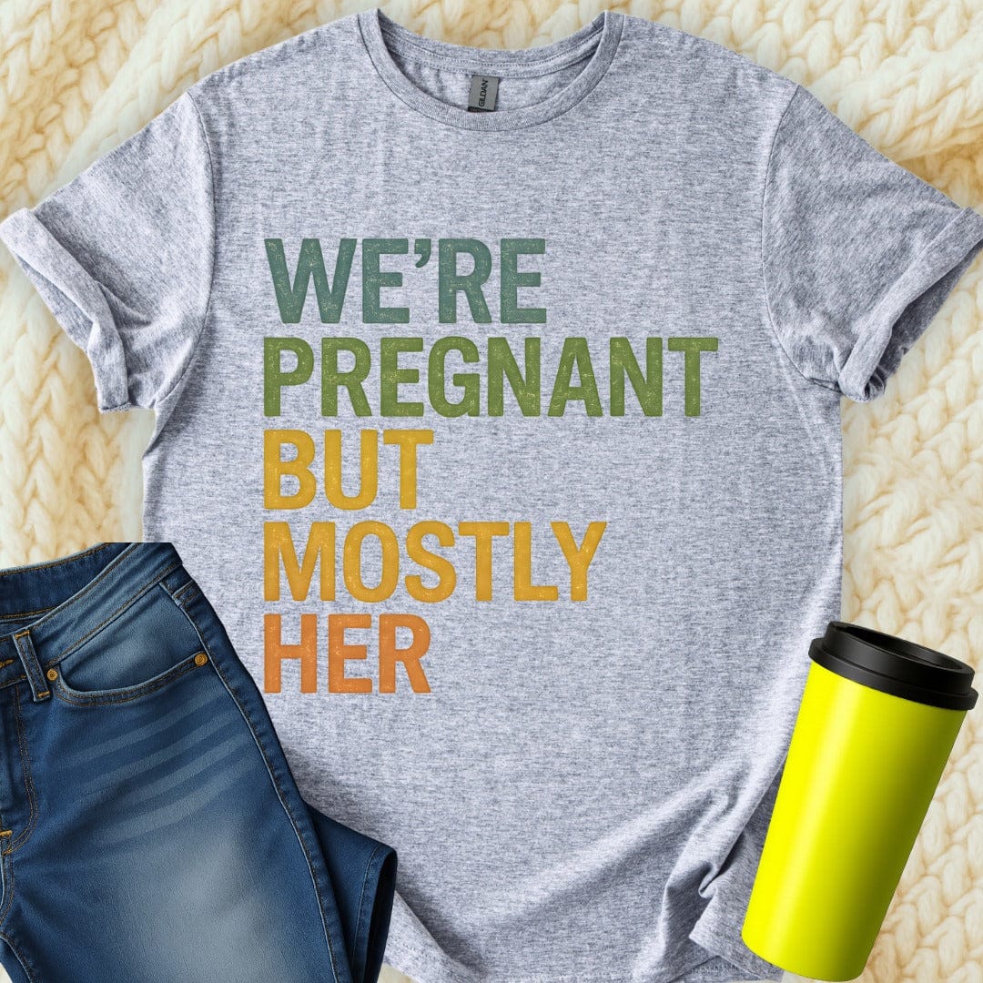 Printify T-Shirt Sport Grey / S We're Pregnant but... T-Shirt