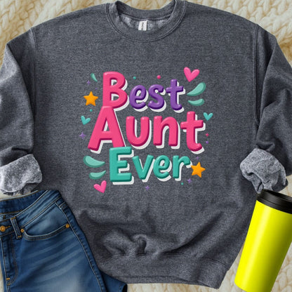Printify Sweatshirt S / Dark Heather Aunt Club Sweatshirt