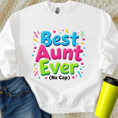 Printify Sweatshirt S / White Aunt Gift Sweatshirt