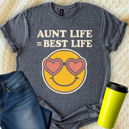 MyDesigns T-Shirt S / Dark Heather Aunt Life Is Best Life T-Shirt