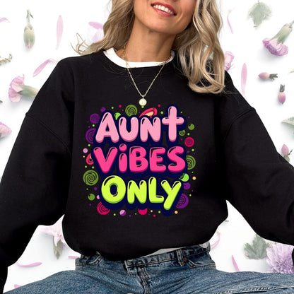 Printify Sweatshirt Aunt Vibes Sweatshirt