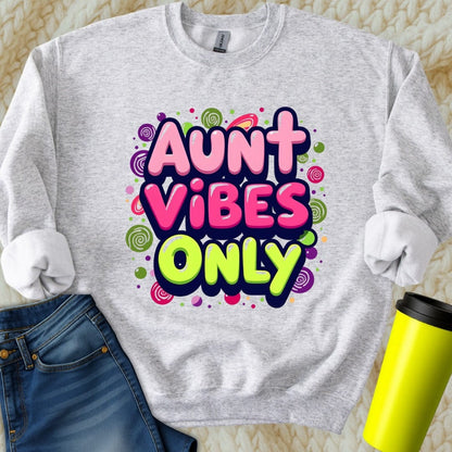 Printify Sweatshirt S / Ash Aunt Vibes Sweatshirt