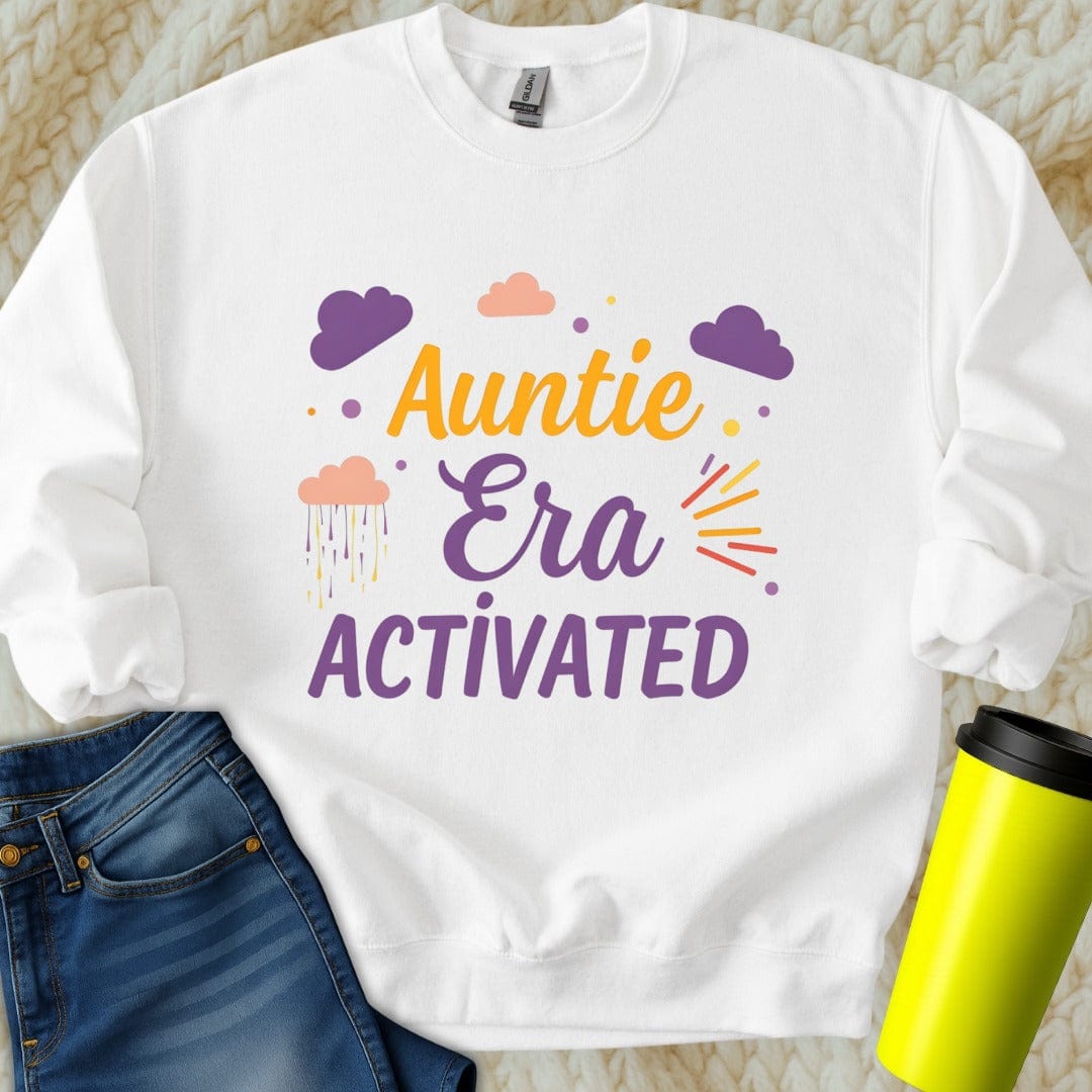 Printify Sweatshirt S / White Auntie Era Sweatshirt