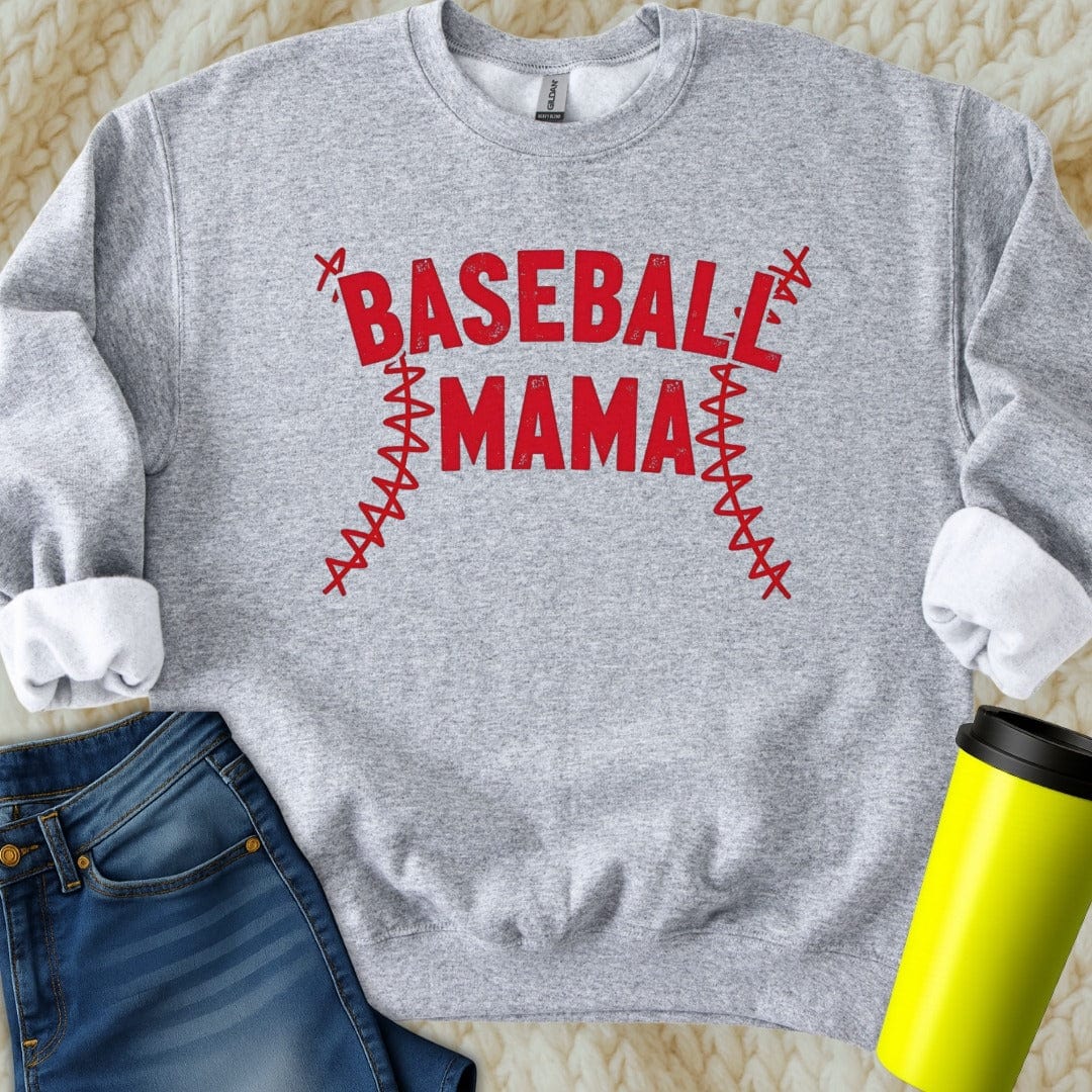 Printify Sweatshirt S / Sport Grey Baseball Mama Sweatshirt