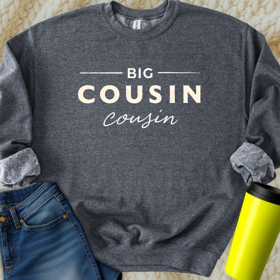 Printify Sweatshirt S / Graphite Heather Big Cousin Sweatshirt