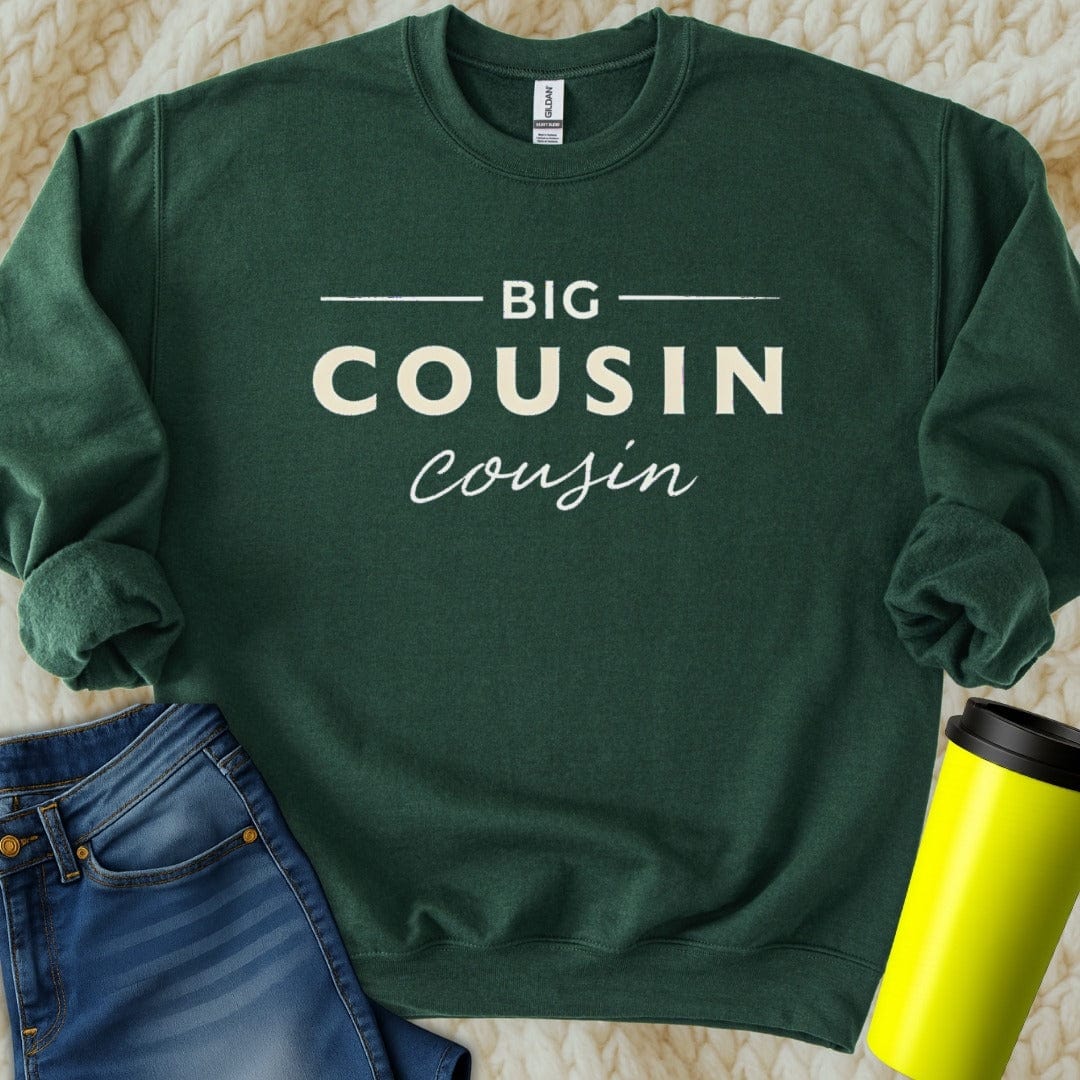Printify Sweatshirt S / Forest Green Big Cousin Sweatshirt