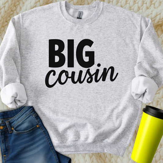 Printify Sweatshirt S / Ash Big Cousin Sweatshirt