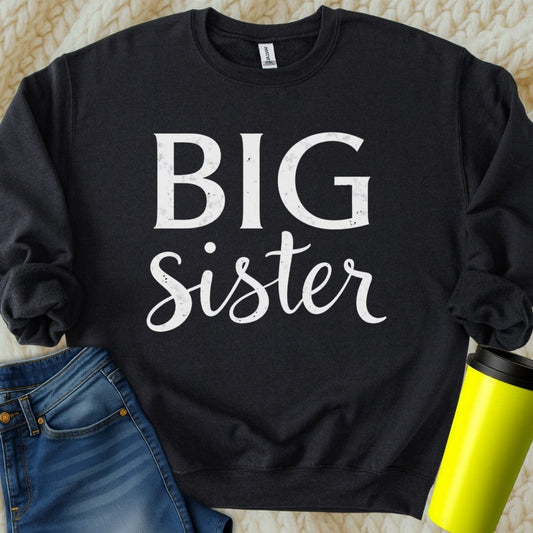 Printify Sweatshirt S / Black Big Sister Sweatshirt