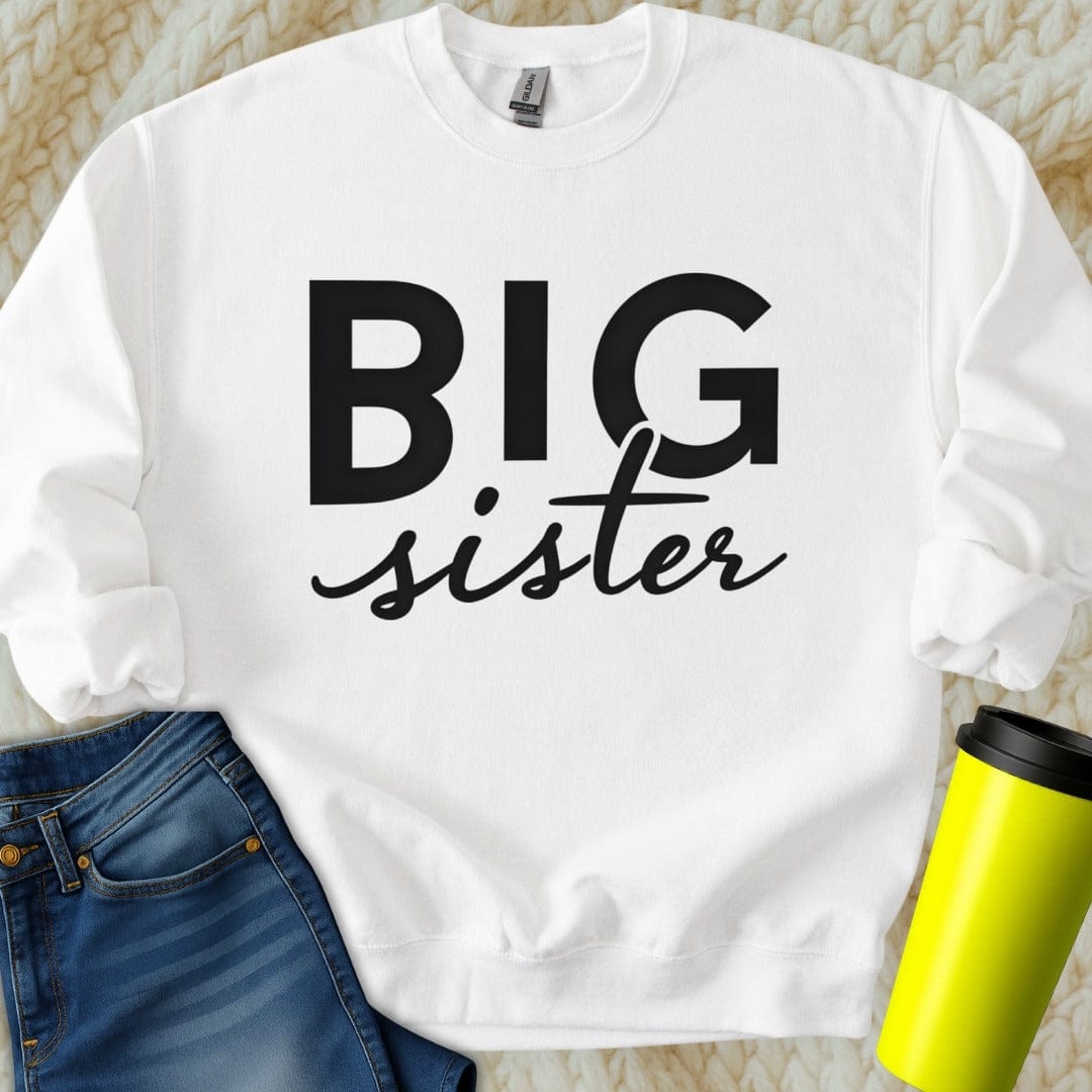 Printify Sweatshirt S / White Big Sister Sweatshirt
