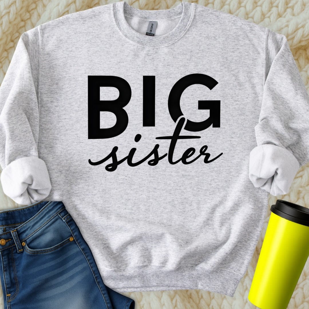 Printify Sweatshirt S / Ash Big Sister Sweatshirt