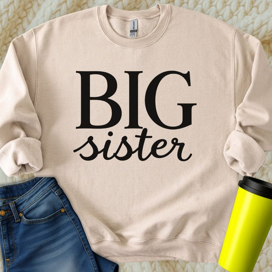 Printify Sweatshirt S / Sand Big Sister Sweatshirt