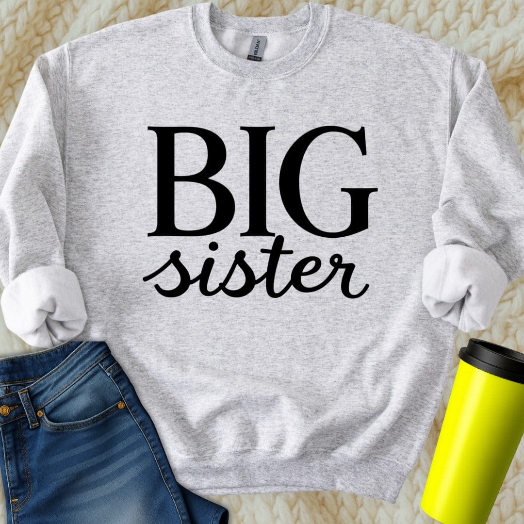 Printify Sweatshirt S / Ash Big Sister Sweatshirt