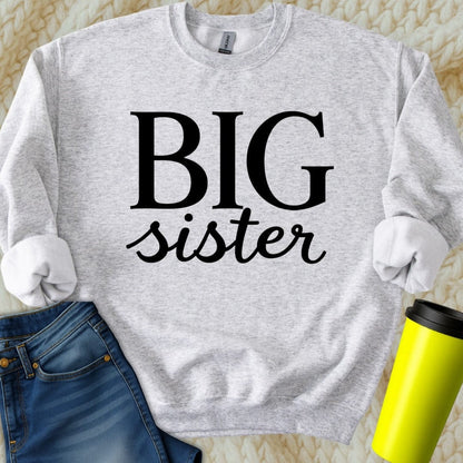 Printify Sweatshirt S / Ash Big Sister Sweatshirt