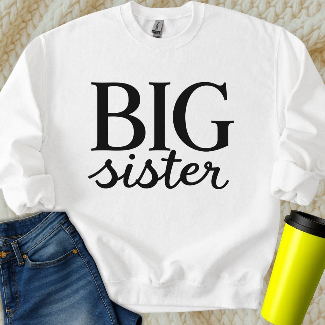 Printify Sweatshirt S / White Big Sister Sweatshirt