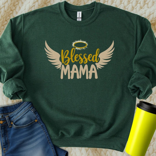 Printify Sweatshirt Blessed Mama Sweatshirt