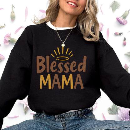 Printify Sweatshirt Blessed Mama Sweatshirt