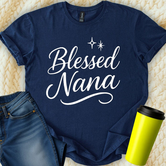 MyDesigns Physical Item Blessed Nana Graphic With Stars Decoration Design T-Shirt