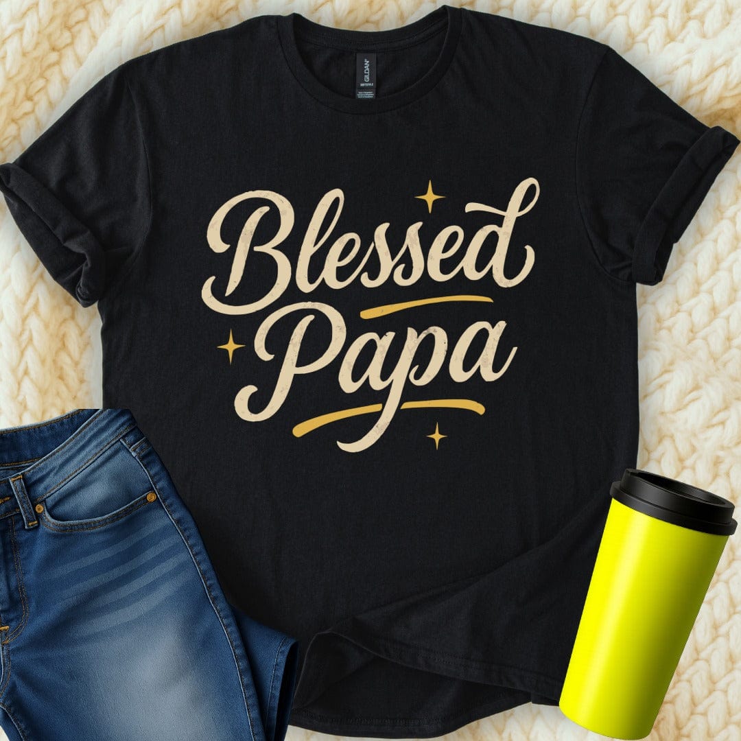 MyDesigns Physical Item Blessed Papa Design Gift Idea Fatherhood Is Awesome T-Shirt