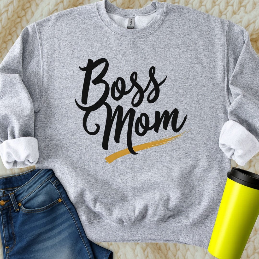Printify Sweatshirt S / Sport Grey Boss Mama Sweatshirt
