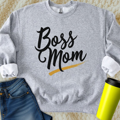 Printify Sweatshirt S / Sport Grey Boss Mama Sweatshirt