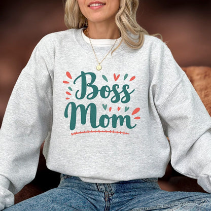 Printify Sweatshirt Boss Mom Sweatshirt
