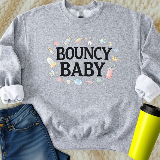 Printify Sweatshirt S / Sport Grey Bouncy Baby Sweatshirt
