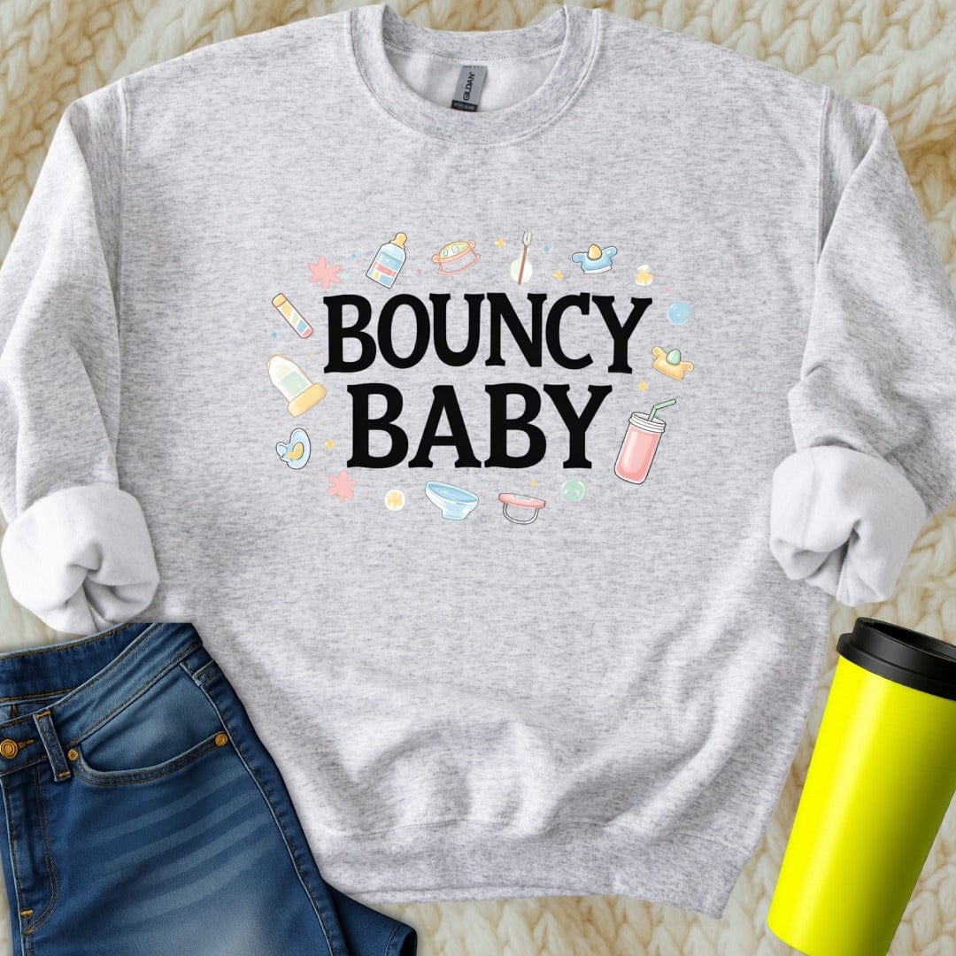 Printify Sweatshirt S / Ash Bouncy Baby Sweatshirt