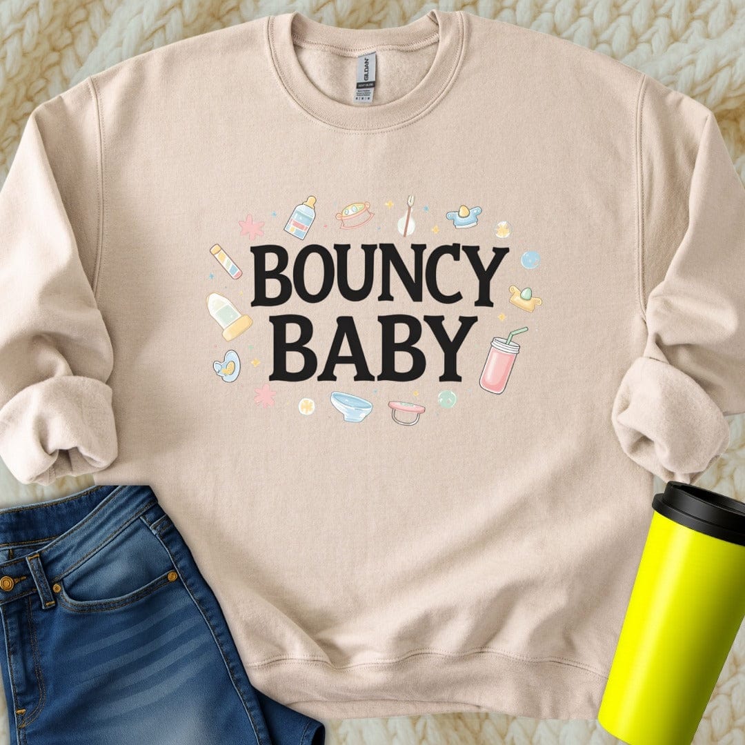 Printify Sweatshirt S / Sand Bouncy Baby Sweatshirt