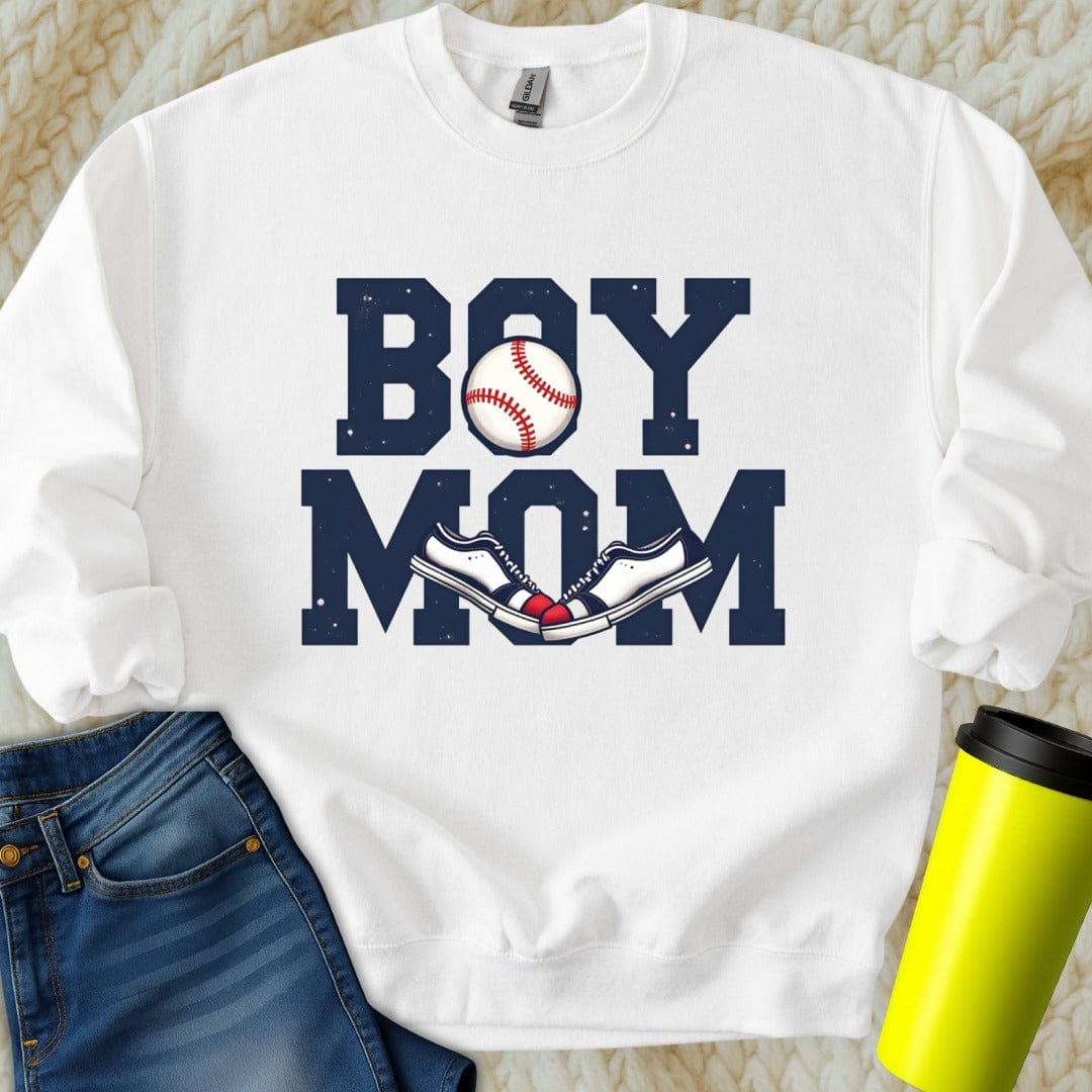 Printify Sweatshirt S / White Boy Mom Sweatshirt