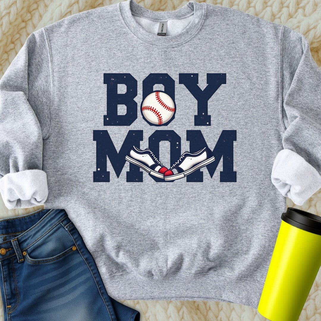 Printify Sweatshirt S / Sport Grey Boy Mom Sweatshirt